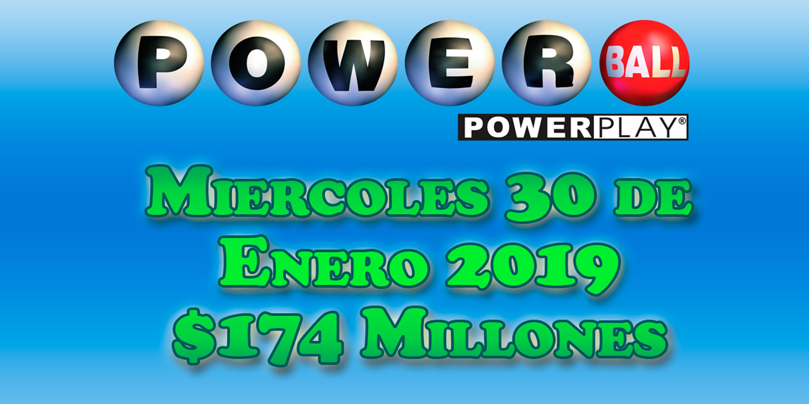 Resultados Powerball Miercoles 30 de Enero del 2019 174 Millones de