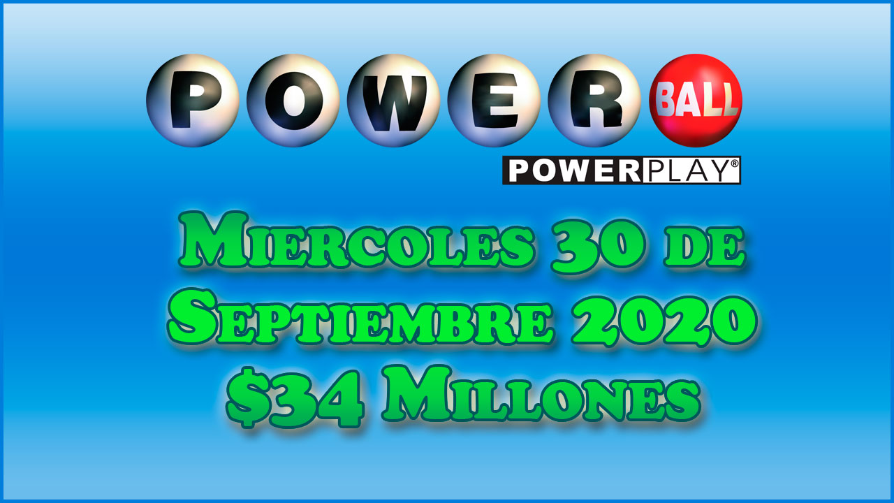 Resultados Powerball 30 de Septiembre del 2020 34 Millones de dolares